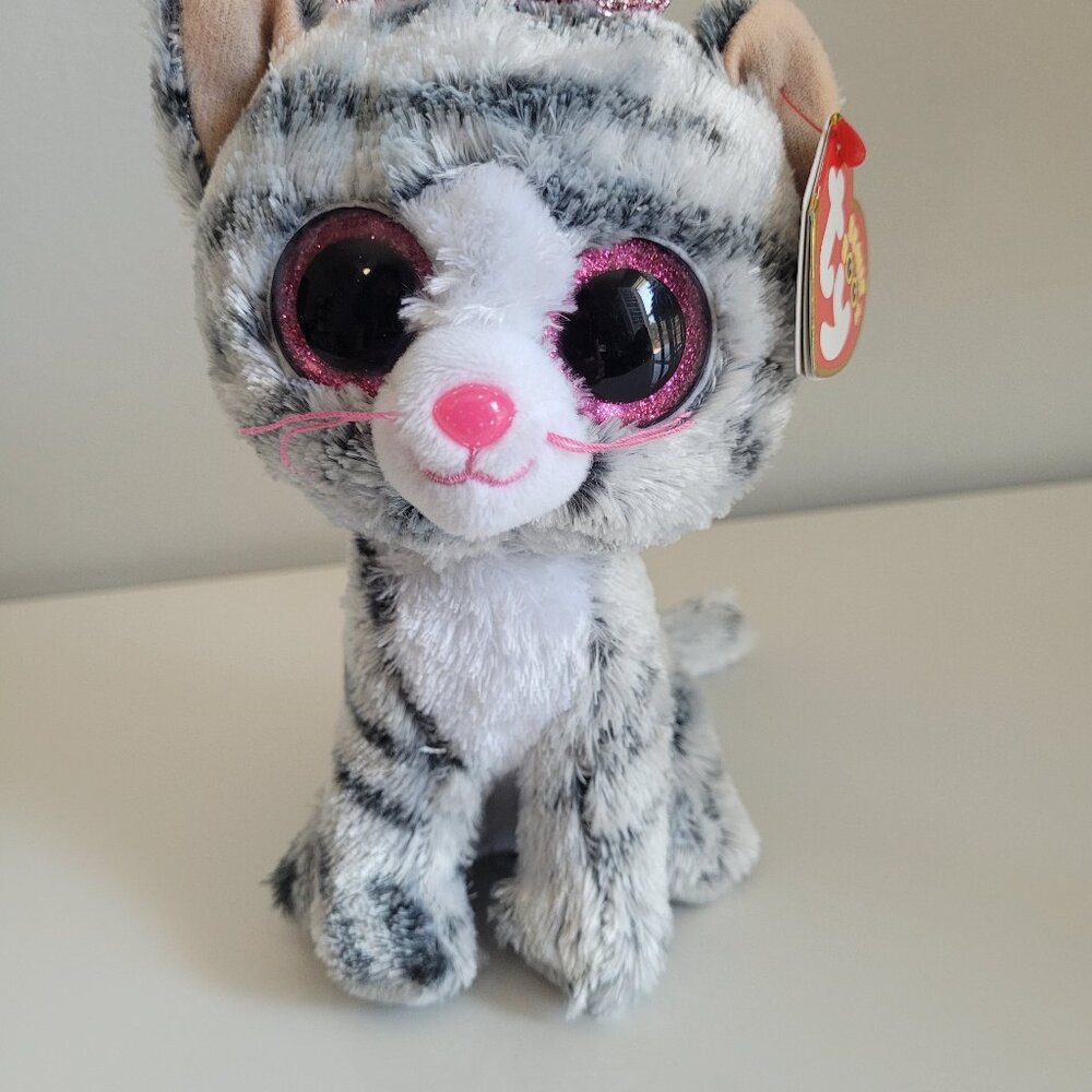 TY Beanie Boo's - Kiki the Gray Cat (6 Inch) Plush Stuffed Animal Toy NWT 2021